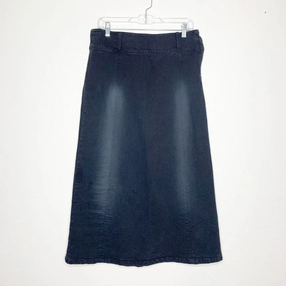 LEE JEANS Black Denim Maxi Skirt - Picture 9 of 9